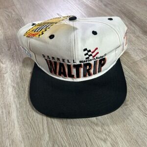 VTG Darrell Waltrip 17 Snapback Hat NWT NASCAR White Black Checkered Flag‎ Cap